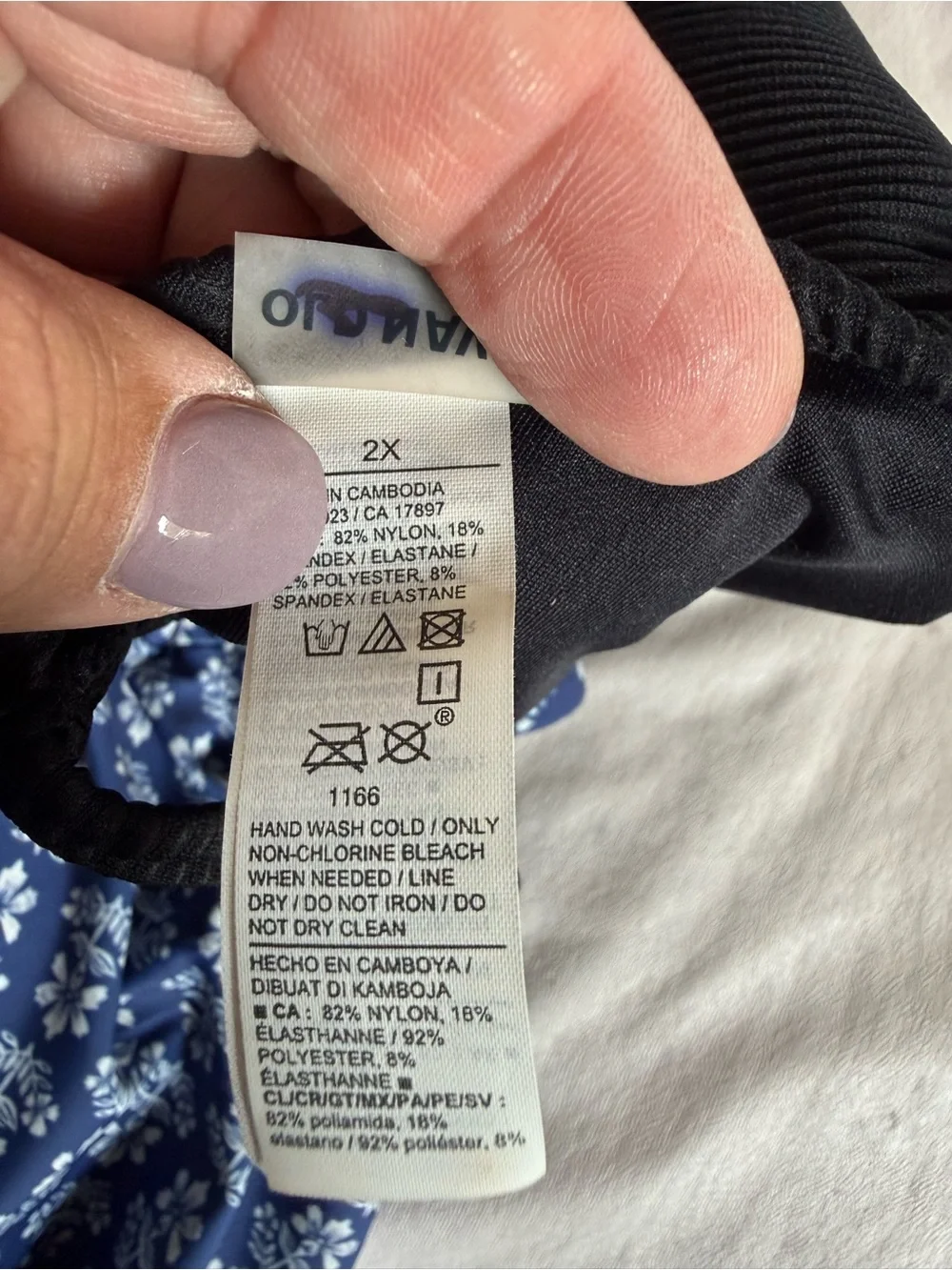 Old Navy Black Ribbed Bandeau & Blue Floral Bandeau Set